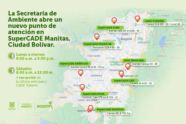 Secretaría de Ambiente tiene puntos de atención presencial en Ciudad Bolívar y Usaquén