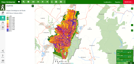En el Visor Geográfico puedes conocer los niveles de ruido ambiental en Bogotá