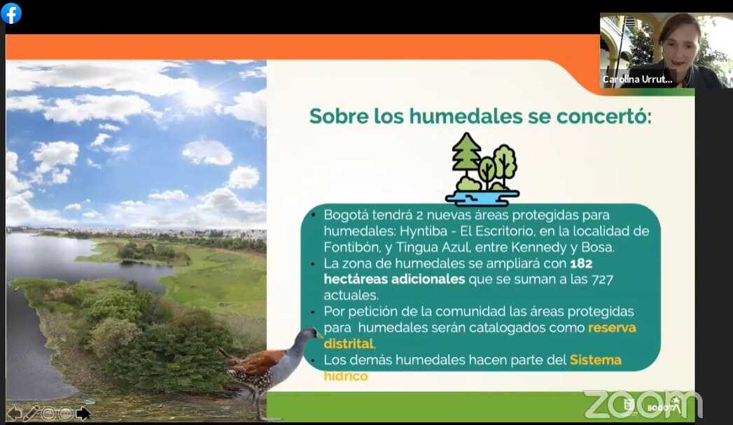 Interfaz de charla POT con Carolina Urrutia, secretaria de Ambiente