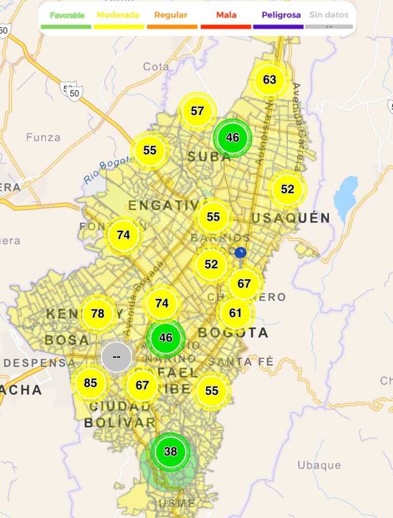 Mapa calidad del aire 
