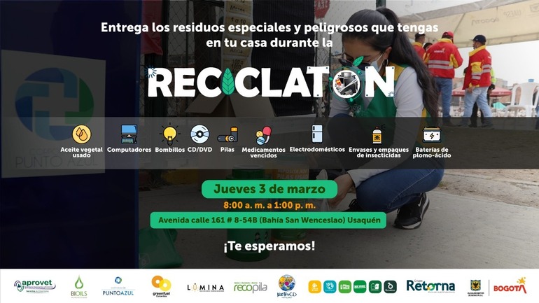 Secretaría de Ambiente realizará nueva jornada 'Reciclatón' de residuos especiales y peligrosos en Usaquén