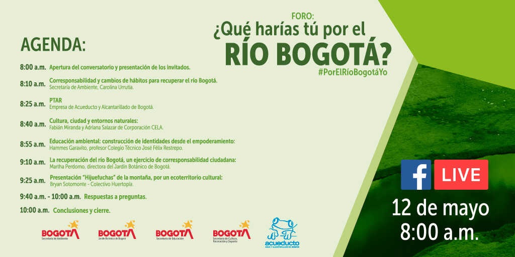 Agenda de las actividades en el día del río Bogotá