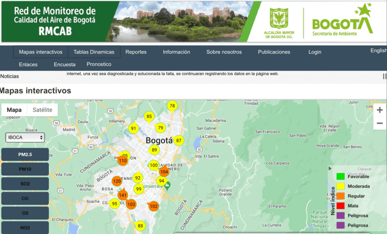 Calidad del Aire Bogotá medidas mitigación