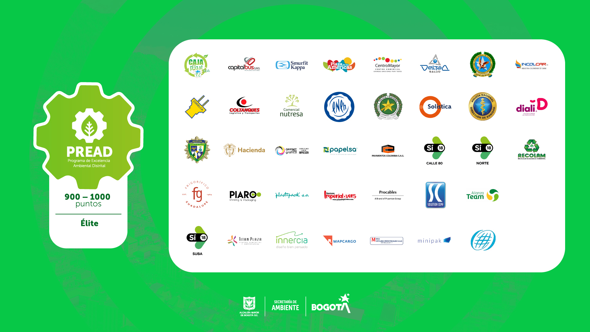 Logos de empresas reconocidas en el PREAD 2023