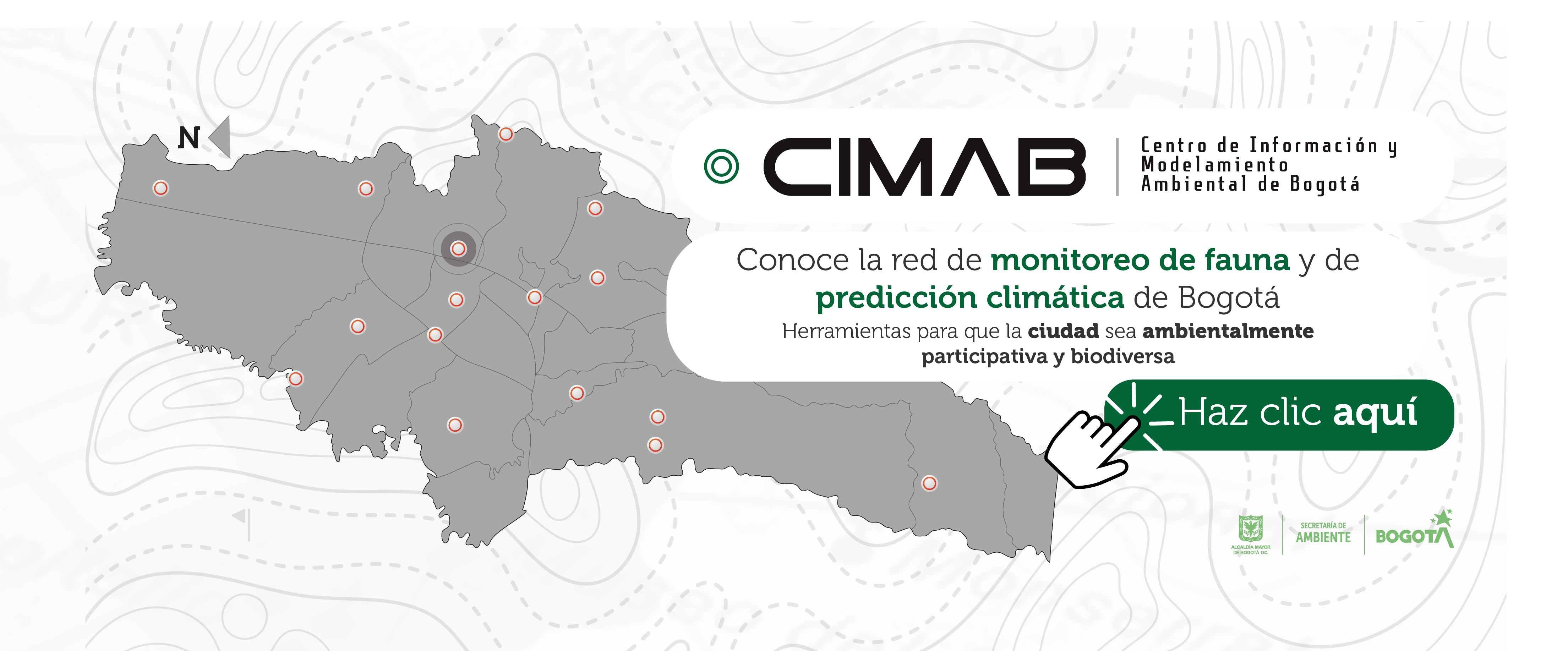 CIMAB. Conoce la red de monitoreo de fauna y de predicción climática de Bogotá, dos herramientas para que la ciudad sea ambientalmente participativa y biodiversa. Haz clic aquí