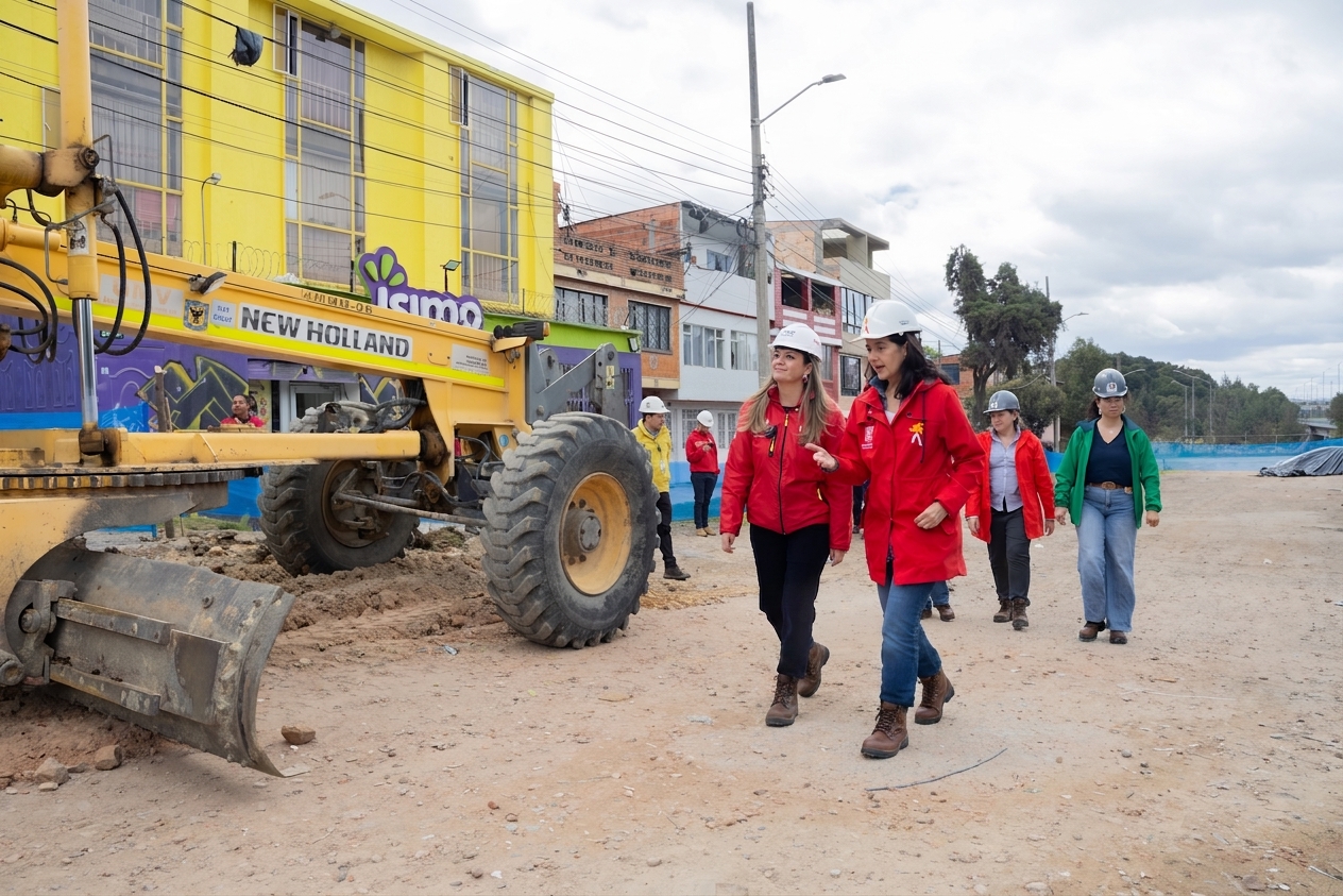 Vía destapada en Bosa para reducir el polvo y mejorar la calidad del aire