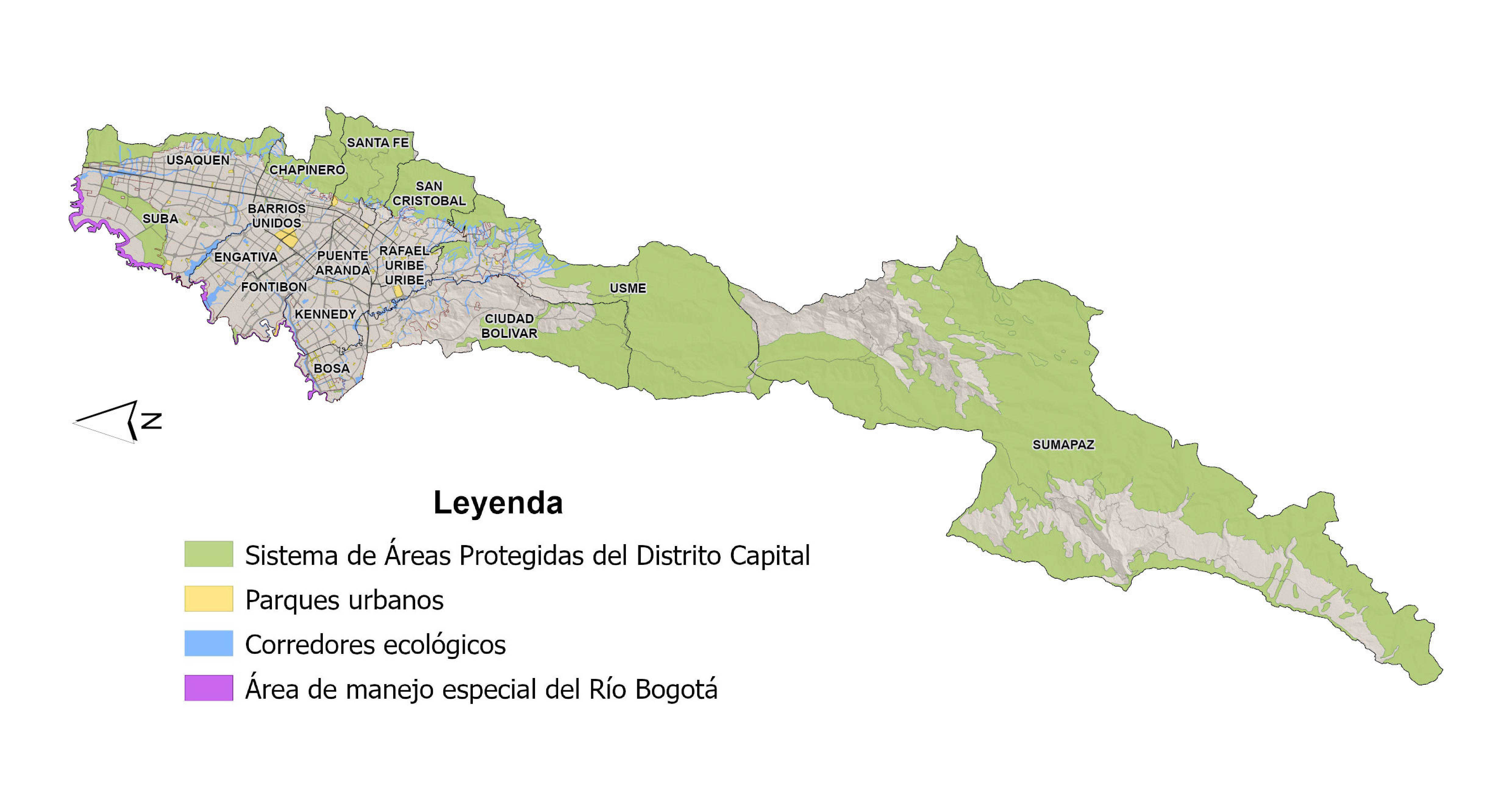 Componentes de la Estructura Ecológica Principal establecidos en el Plan de Ordenamiento Territorial